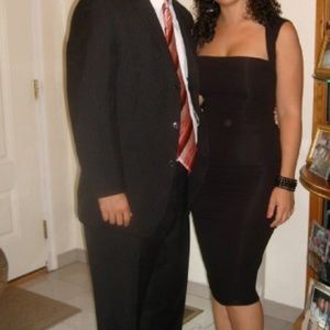 Nicole Miller black midi dress size Petite 2-4